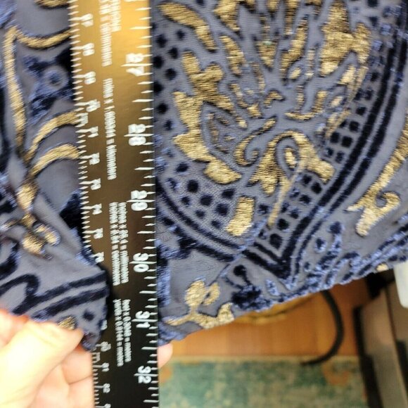 LOFT Dress Womens Small Mystic Swing Velvet Burnout Gold Paisley Floral Boho - Picture 8 of 12